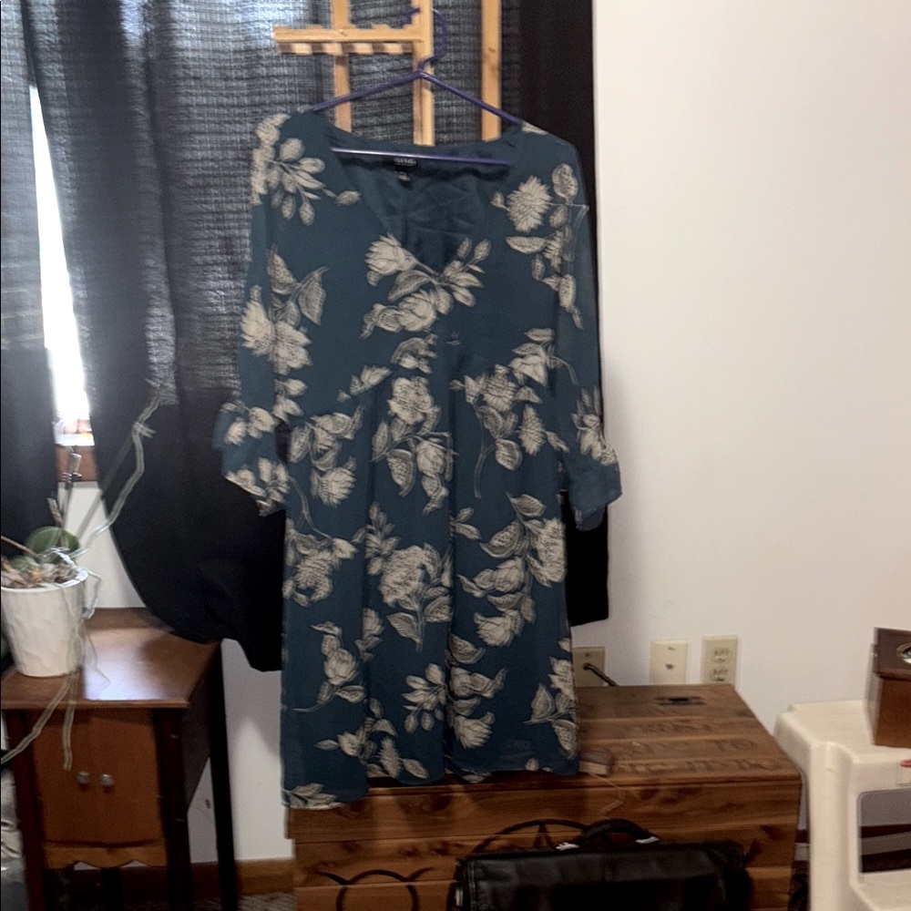 Floral Blue and White Dress